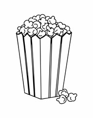 Minimalist Popcorn  Line Art  icon for Branding and Digital Design.