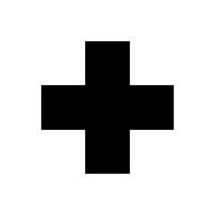 Obraz premium Black Plus Icon PNG.