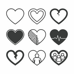 Heart Line Icons: Free Vector Set for Health, Love, and Lifestyle Designs.
