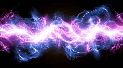Fototapeta premium Abstract Purple and Blue Energy Waves Glowing Plasma Electric Current Bright Light Streaks Digital
