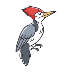 pileated woodpecker icon, pileated woodpecker vector illustration-simple illustration of pileated woodpecker, perfect for pileated woodpecker logos and themed design 