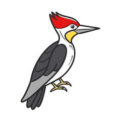 Fototapeta premium pileated woodpecker icon, pileated woodpecker vector illustration-simple illustration of pileated woodpecker, perfect for pileated woodpecker logos and themed design 