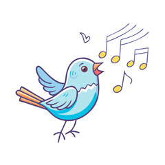 songbird with music notes icon, songbird with music notes vector illustration-simple illustration of songbird with music notes, perfect for songbird with music notes logos and themed design 