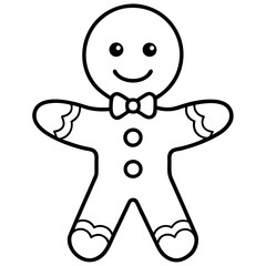 Gingerbread Man Icon Coloring Page.