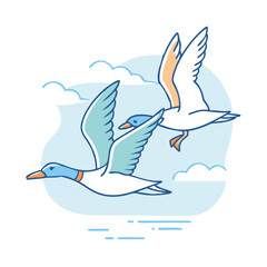 waterfowl in flight icon, waterfowl in flight vector illustration-simple illustration of waterfowl in flight, perfect for waterfowl in flight logos and themed design 