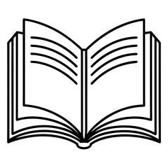 Open Book Line Icon Coloring Page.