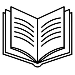 Open Book Line Icon Coloring Page.