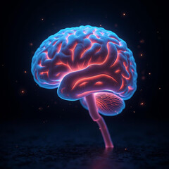 Photo Of Glowing Neural Network in Human Brain Illustration