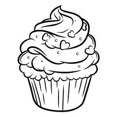 cup cake coloring page printable