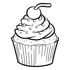 cup cake coloring page printable