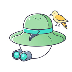 birding hat icon, birding hat vector illustration-simple illustration of birding hat, perfect for birding hat logos and themed design 