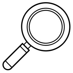 Magnifying Glass Line Icon  Coloring Page: Fun and Educational Activity for Kids.
