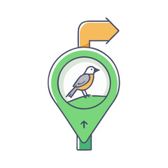 Obraz premium birding trail marker icon, birding trail marker vector illustration-simple illustration of birding trail marker, perfect for birding trail marker logos and themed design 