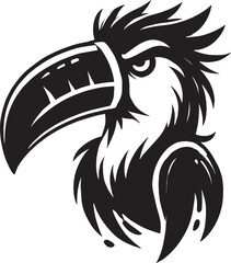 Toucan Bird Mascot Icon Silhouette vector illustration isolated on white background