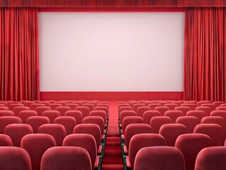 Movie screening event cinema hall theater interior cozy atmosphere wide angle view entertainment experience