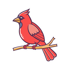 cardinal perched icon, cardinal perched vector illustration-simple illustration of cardinal perched, perfect for cardinal perched logos and themed design 