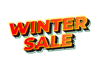Winter sale. Text effect for social media promotion ads
