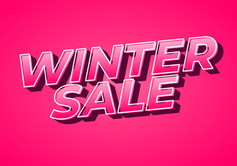 Winter sale. Text effect for social media or promotion ads
