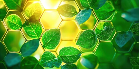 Green leafy plant with a yellow background