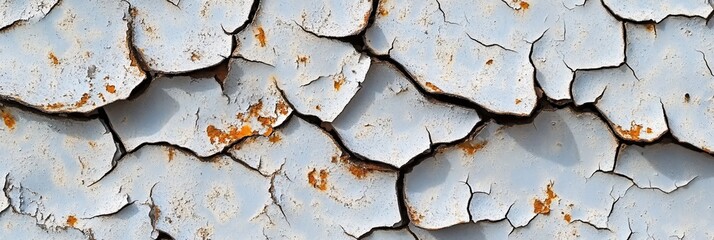 Cracked Blue Paint Texture Rustic Grunge Background Aged Weathered Surface Detail