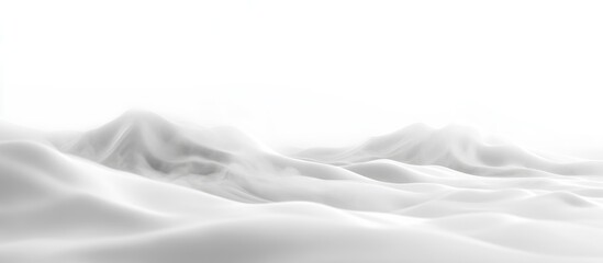 Obraz premium Minimalistic abstract landscape with soft white hills and smooth textures, suitable for background or wallpaper, Copy Space available.