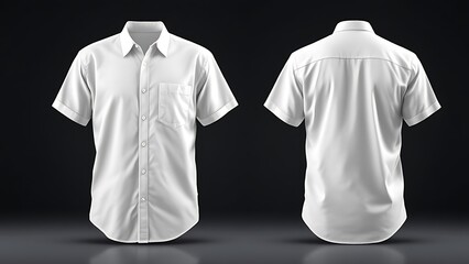 Casual or business button up shirt mockup template, front and back view. blank mock up design, soft blue