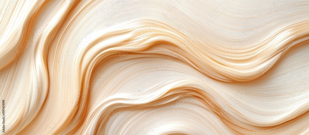 Poster abstract cream colored texture with smooth flowing layers and copy space for text.