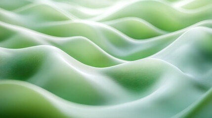 Obraz premium Green flowing waves, abstract texture, bright background, design element