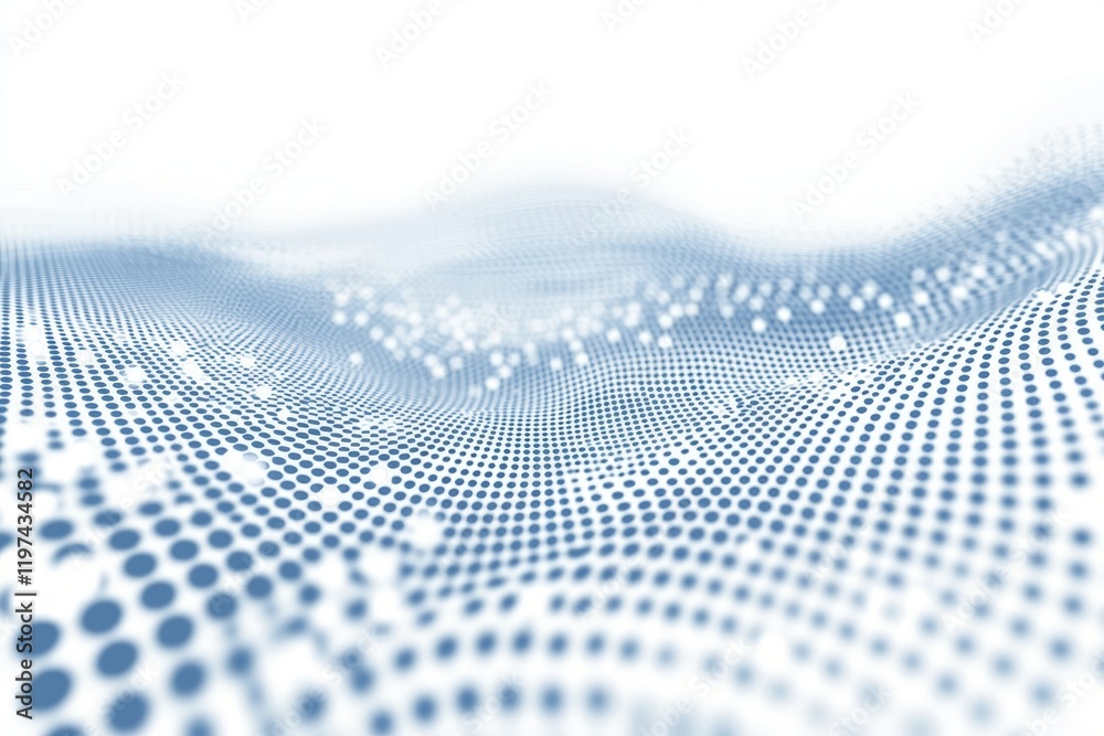 Poster a modern illustration showcasing a blue matrix of random binary code numbers set against a white bac