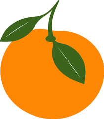 A Simple Illustration of a Juicy Orange Fruit