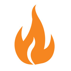 Modern fire flame icon isolated on white background, perfect for mobile apps, web, and branding projects.