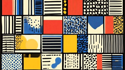 Abstract Geometric Pattern Colorful Block Design