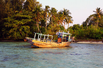 photo of shipwreck off the coast