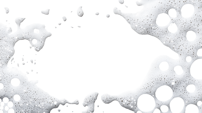 Bubbly foam texture on a transparent background