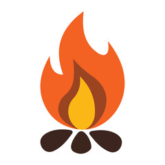 Modern fire flame icon isolated on white background, perfect for mobile apps, web, and branding projects.