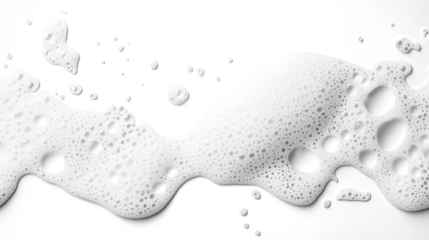 Bubbly foam texture on transparent background