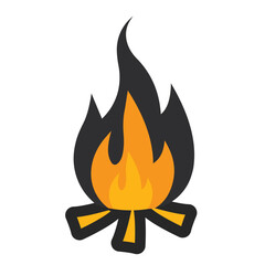 Fire flame icon isolated with white background. For mobile and web.