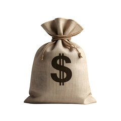 Burlap money bag dollar sign