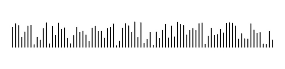 Voice message flat mockup. Equaliser symbol. Waveform minimalist pattern. Audio chat speech sound wave icon layout. Element for mobile messenger, podcast online radio interface, music player, app. 