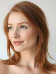 Elegant Female Model with Pristine Skin, beautiful hair and lips in Fashionable Beauty Portrait. Generative AI