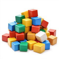 Obraz premium Colorful Wooden Blocks Stacked High A Bright Playful Image