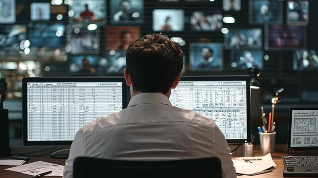 Film Producer Reviewing Budget in Modern Office Setting