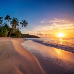 Tropical Beach with Crystal Clear Water and White Sand