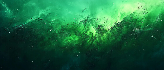 Fototapeta premium Majestic northern lights illuminate the icy sea with vibrant green hues
