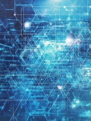 Obraz premium Digital technology background. Abstract hexagons background with lines and dots. Design for science, medicine or technology