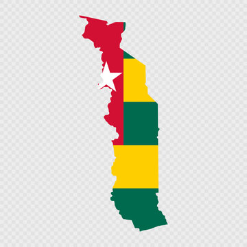 recommend clip art: Togo map silhouette with flag.