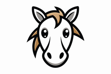 Animal Face Kawaii Vector art in Illustration on White Background