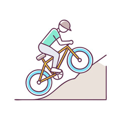 Obraz premium biking uphill icon, biking uphill vector illustration-simple illustration of biking uphill, perfect for biking uphill logos and themed design 