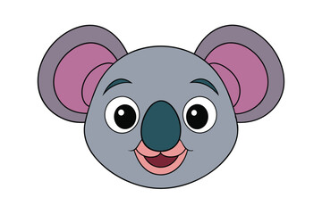 Cute Animal Kawaii Vector art in Illustration on White Background