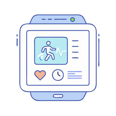 fitness tracker screen icon, fitness tracker screen vector illustration-simple illustration of fitness tracker screen, perfect for fitness tracker screen logos and themed design 